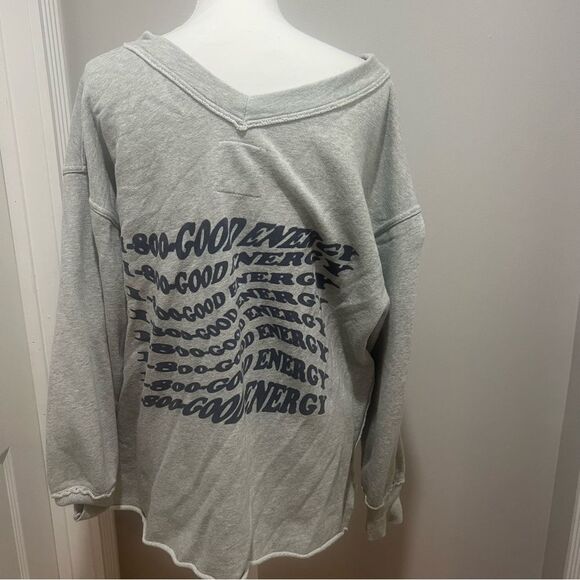 Aerie oversized off the shoulder v neck women's sweatshirt size medium - Picture 13 of 14